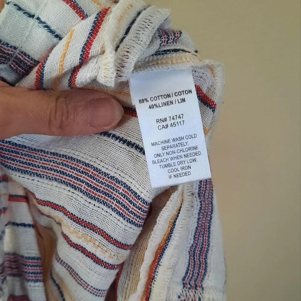 Natural Reflections Linen Blend Drawstring Shorts Striped